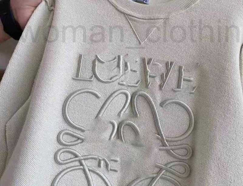

designer 2023 new Lo chest embroidered sweater three-dimensional couple' same round neck Pullover NS2R, White