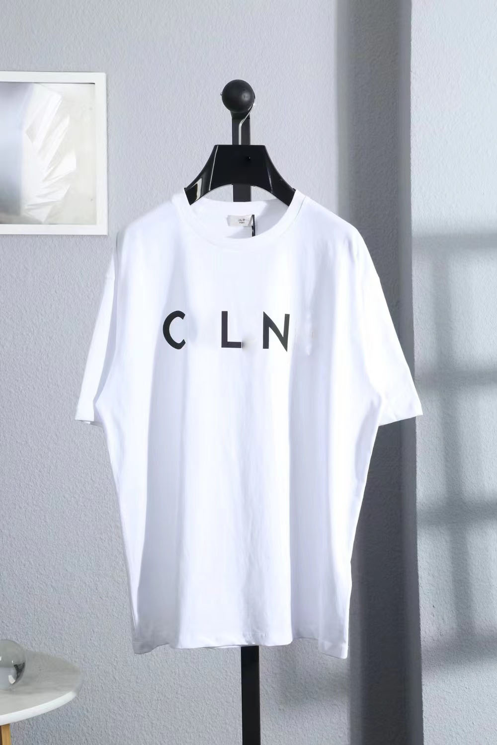 

New high-quality designer T-shirt and polo men's and women's cotton spandex couples simple print casual slim short sleeves, White