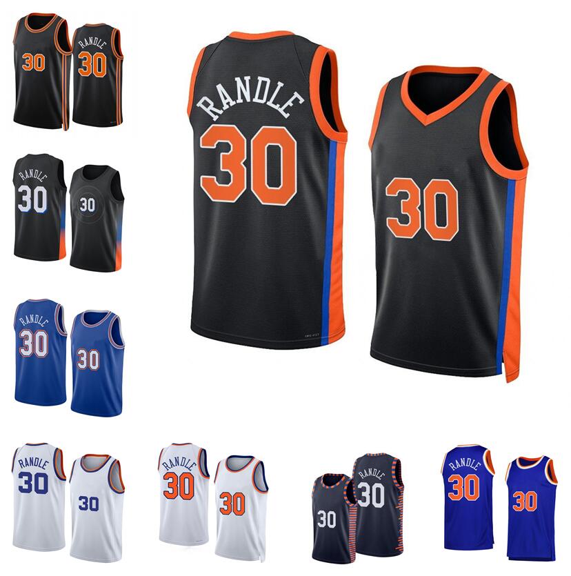 

Julius Randle Basketball Jerseys S-XXL 2022-23 season white black blue Men Women Youth city jersey 9, With logo