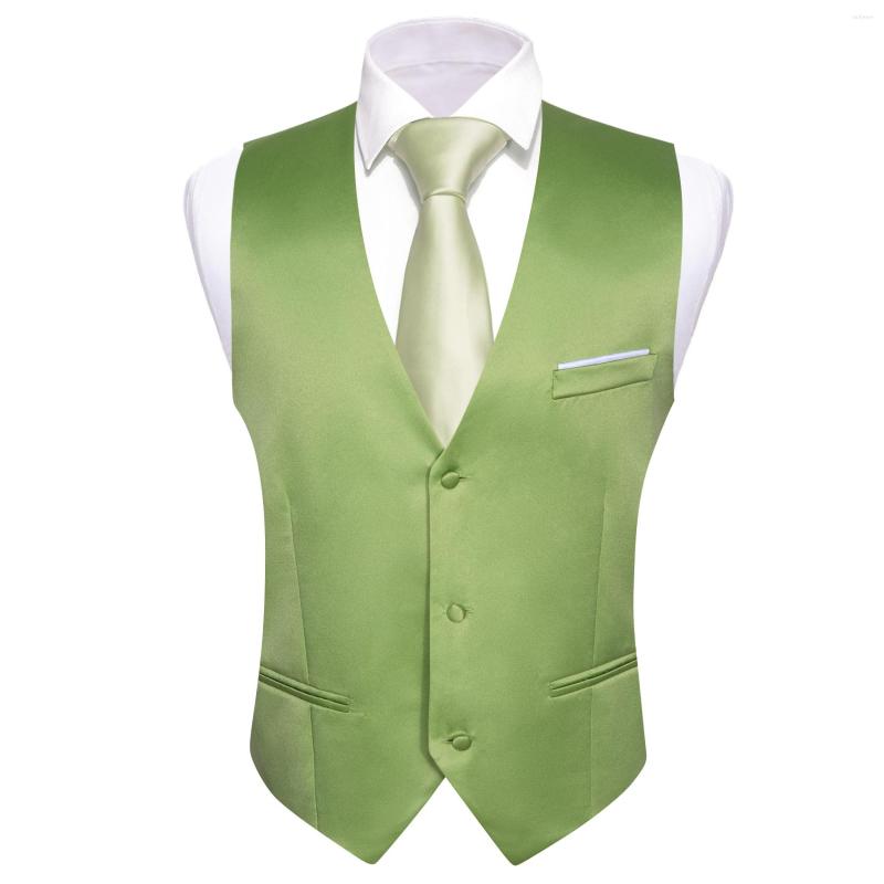 

Men's Vests Slim Fit Men Sleeveless Vest Classic Leaf Green V-Neck Waistcoat Necktie Set Leisure Formal Party Wedding Barry.Wang DM-2420