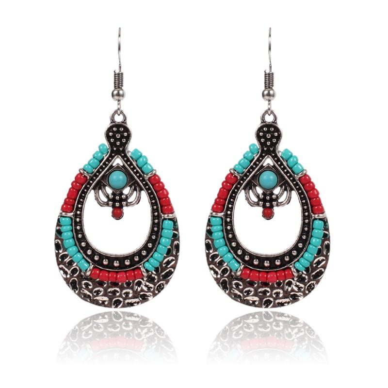 

Dangle Earrings & Chandelier HC Fashion Water Drop Vintage Women Ethnic Jewelry Colorful Beads Bohemian Antique Statement F
