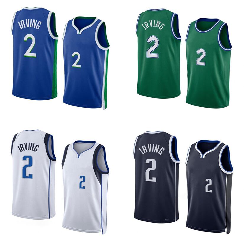

Kyrie Irving Basketball Jersey S-XXL 2022-23 season white black green men women youth city jerseys, With logo