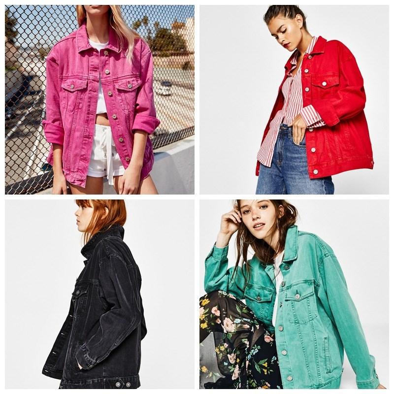 

Women's Jackets 2023 Women Vintage Jeans Jacket Autumn Winter Single Breasted Black Denim Coat Button Female Candy Color Loose Outerwear