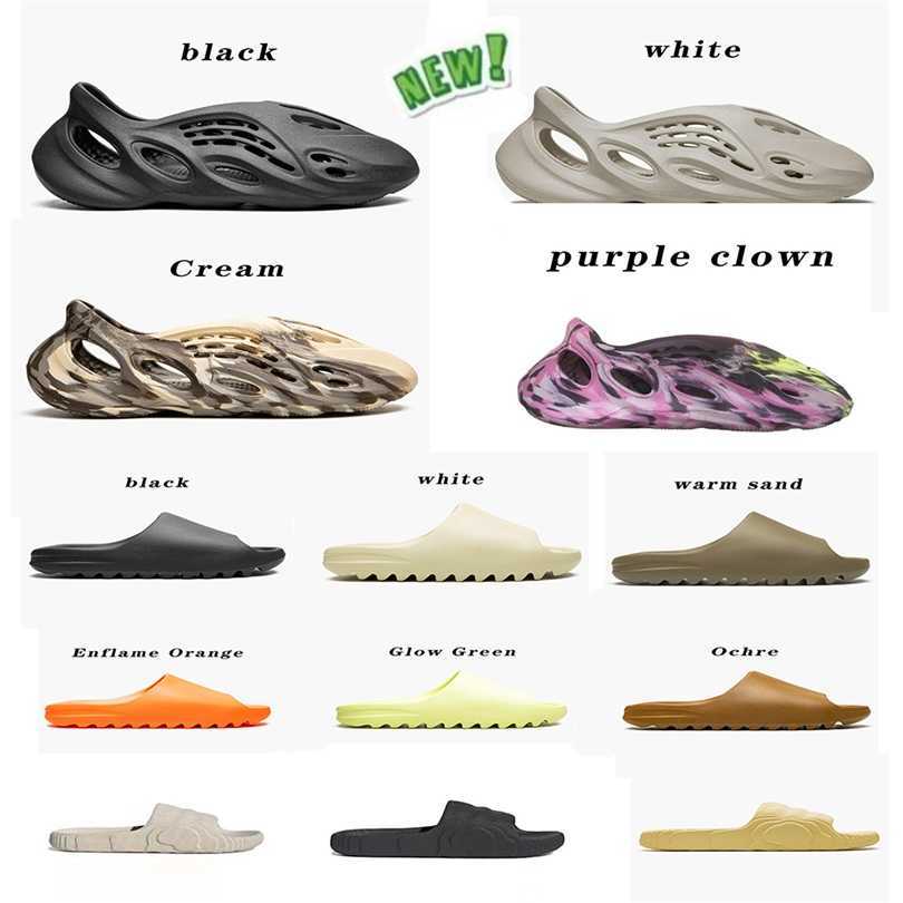 

yeezzyzs slides Designer Foam Runr Slippers Men Woman slider Vermillion Mineral Blue Onyx Pure Sandals Slide Slipper Ochre Bone Resin Clog, #1