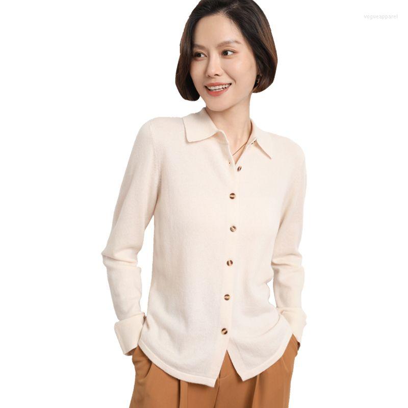 

Women' Knits Women' Autumn And Winter Knitted Shirt With Loose Long-sleeved Sweater Cardigan Temperament Lapel Coat Women, Green