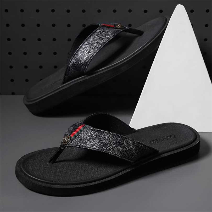 

Luxury Brand Designer Rubber Slides Sandals Floral Brocade Men Slipper Flat Bottoms Flip Flops mens black Brown grey Striped Beach Slippers, A22 black