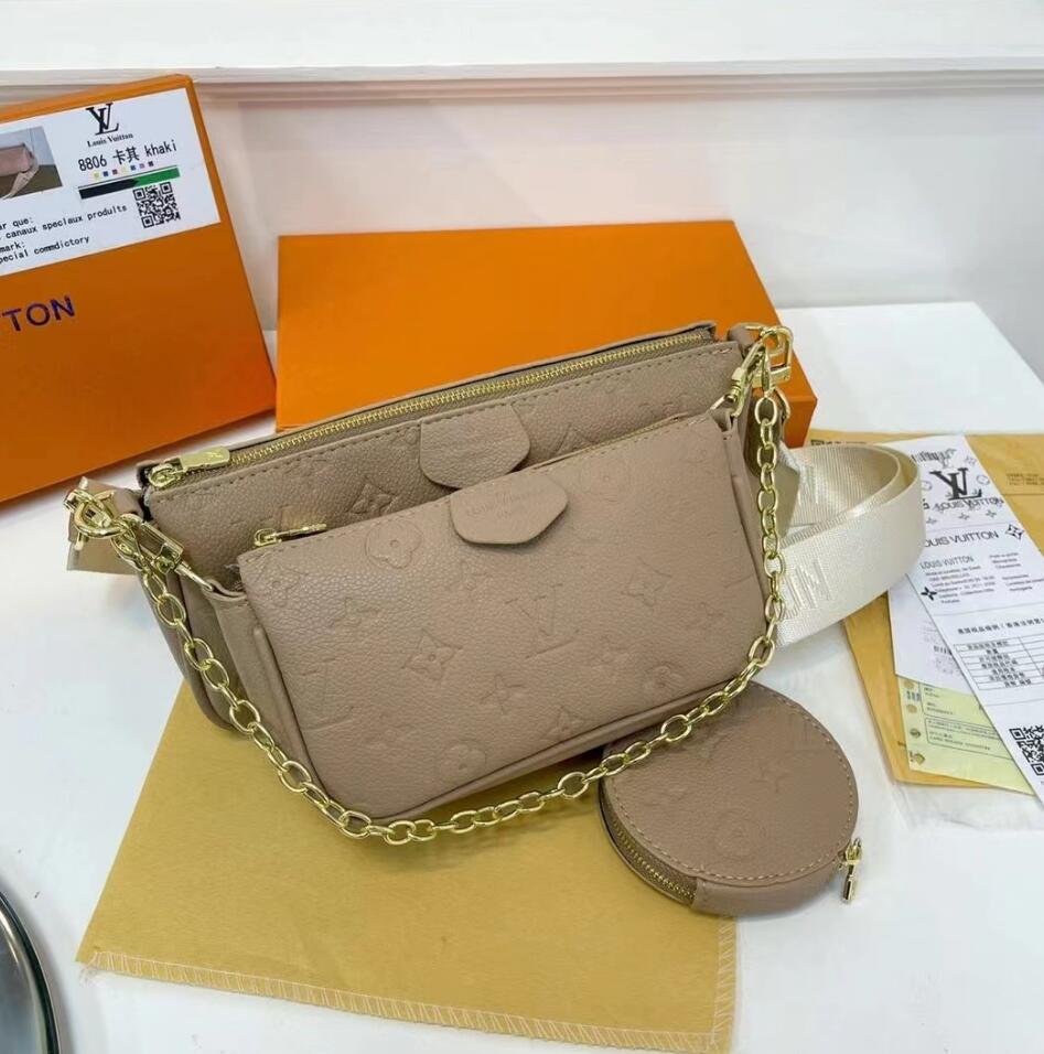 Louis Vuitton ensemble de trois pièces Lady Famous Cross Body Sacs à bandoulière Pratique Casual Light Hasp Rabat Portefeuilles Femmes Compartime