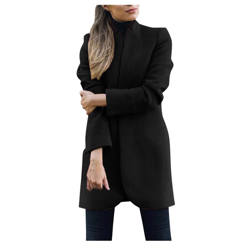 

Women's Jackets Women Short Coat Suit Long Open Sleeve Cardigan Jacket Solid Hairy Front CoatWomen's, Wine
