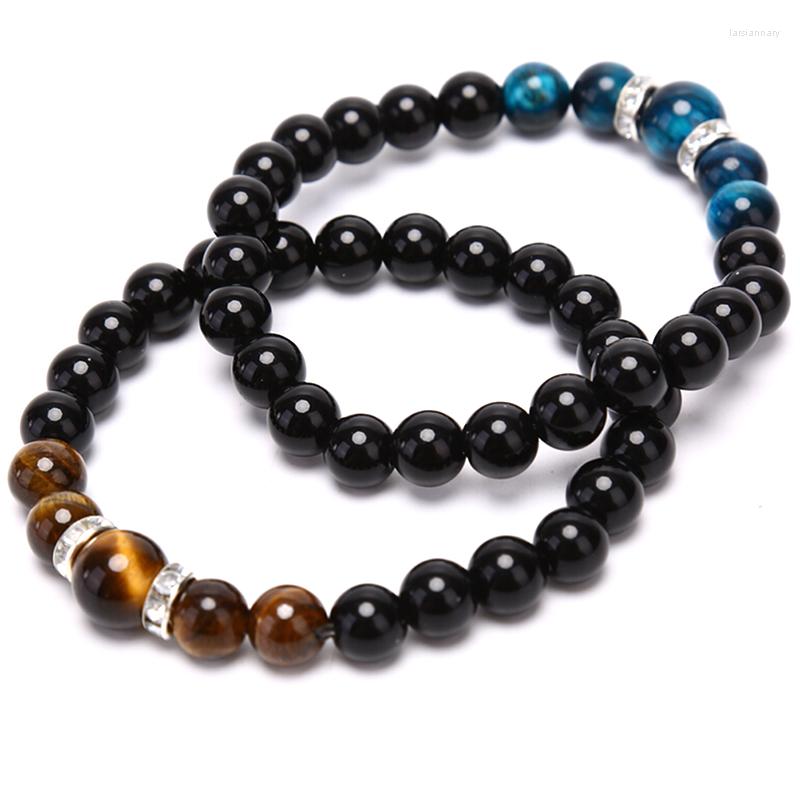 

Strand Bracelet Tiger Eye & Hematite Black Obsidian Bracelets Men Natural Stone Bangle For Women