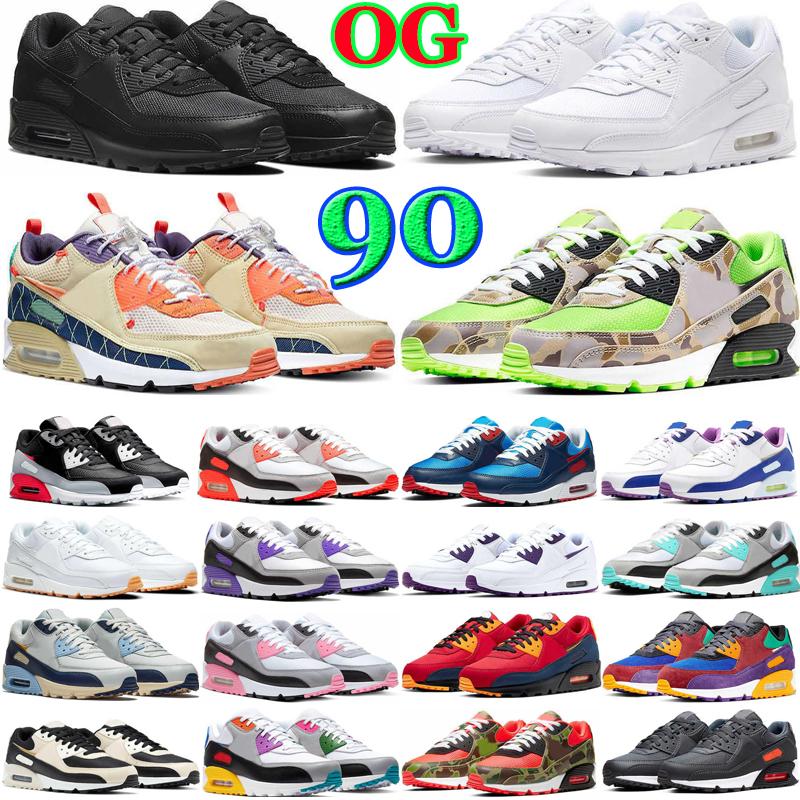 

90 90s Running Shoes For Mens Womens Trainers UNC Griffey Swingman Trail Team Gold Big Size US 12 Triple Black White Gum Bacon Sports Sneakers, 13