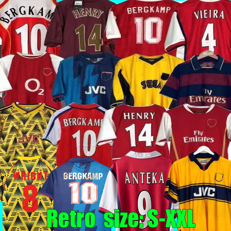 

86 87 89 WRIGHT Retro SOCCER JERSEYS 96 97 Galla 02 03 05 06 98 99 HIGHBURY HOME FOOTBALL SHIRT PIRES HENRY REYES BERGKAMP 94 95 ADAMS Persie, 94/95 home