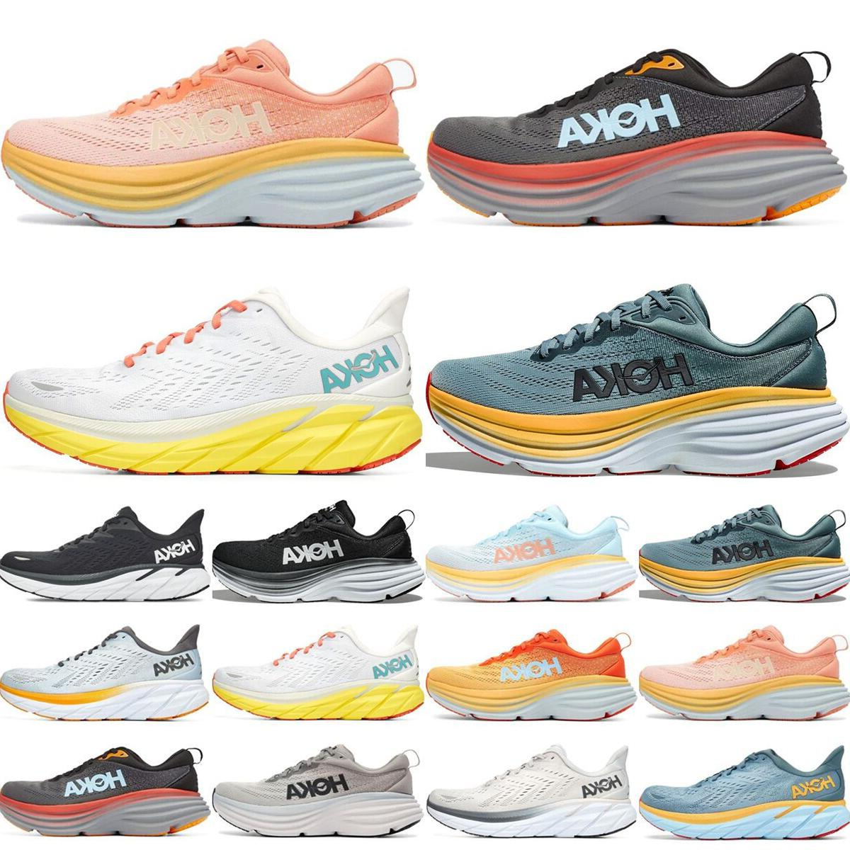 

Running shoes Hoka Bondi grey white cloud outdoor women men Climbing absorption outdoor sneakers sports trainers size eur 36-45