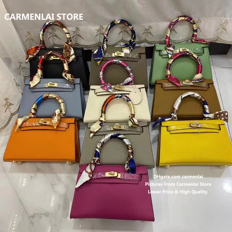 

Fashion Bags 22CM Women Totes Genuine leather Shoulder Bags lady Handbag High Quality Female Shoulder Messenger Bag Real photos, Green