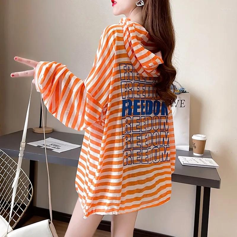 

Women's Hoodies Summer Hoodie Sweatshirt Women's Sunscreen Tops 2023 Loose Thin Hooded Sun-Proof Clothing Air Conditioner Shirt Femal, Orange