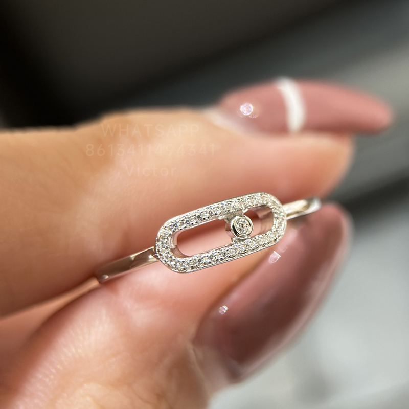 

Messiika MOVE UNO rings for women designer diamond jewelry Sterling Silver Gold plated 18K classic style official reproductions Never fade exquisite gift 010