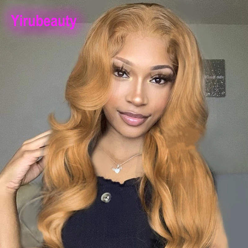 

10-32inch 150% 180% 210% Density 13X4 Lace Front Wig Body Wave Peruvian Human Virgin Hair 27# Color Yirubeauty Products, #27
