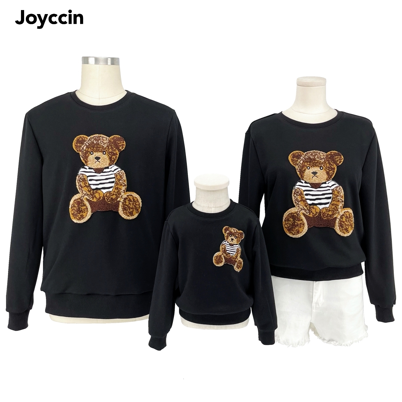 

Clothing Sets Joyccin Mother Kids Bear Embroidery Sweatshirts Thick Unisex Solid Tops Family Matching Outfits Fleeced Stranger Things Pullover 230220, Grey