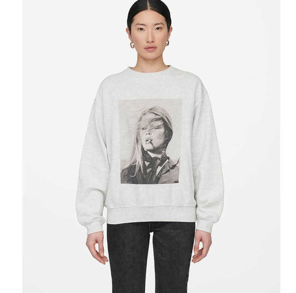 

Anine Bing Women Designer Sweatshirt Fashion Print Inside Fleece Round Neck Sweater Warm Long Sleeve Pullover Hoodie6 fghj, Gray