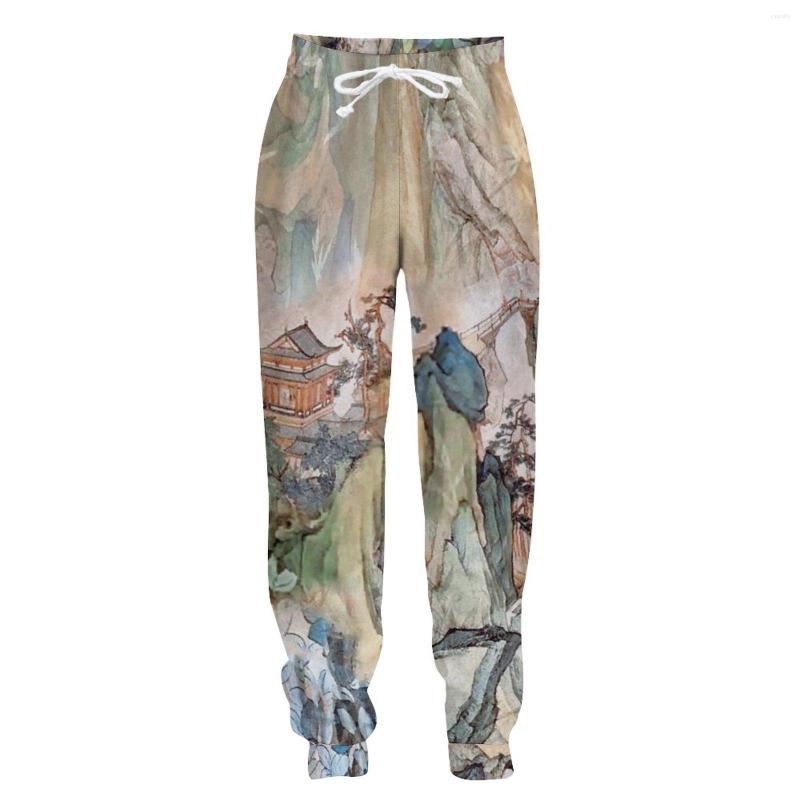 

Men' Pants Jumeast Jogger Casual Sweatpants Baggy Mens Ink Landscape Painting Straight For Men Y2k Tracksuit Trousers Clothing, Silver
