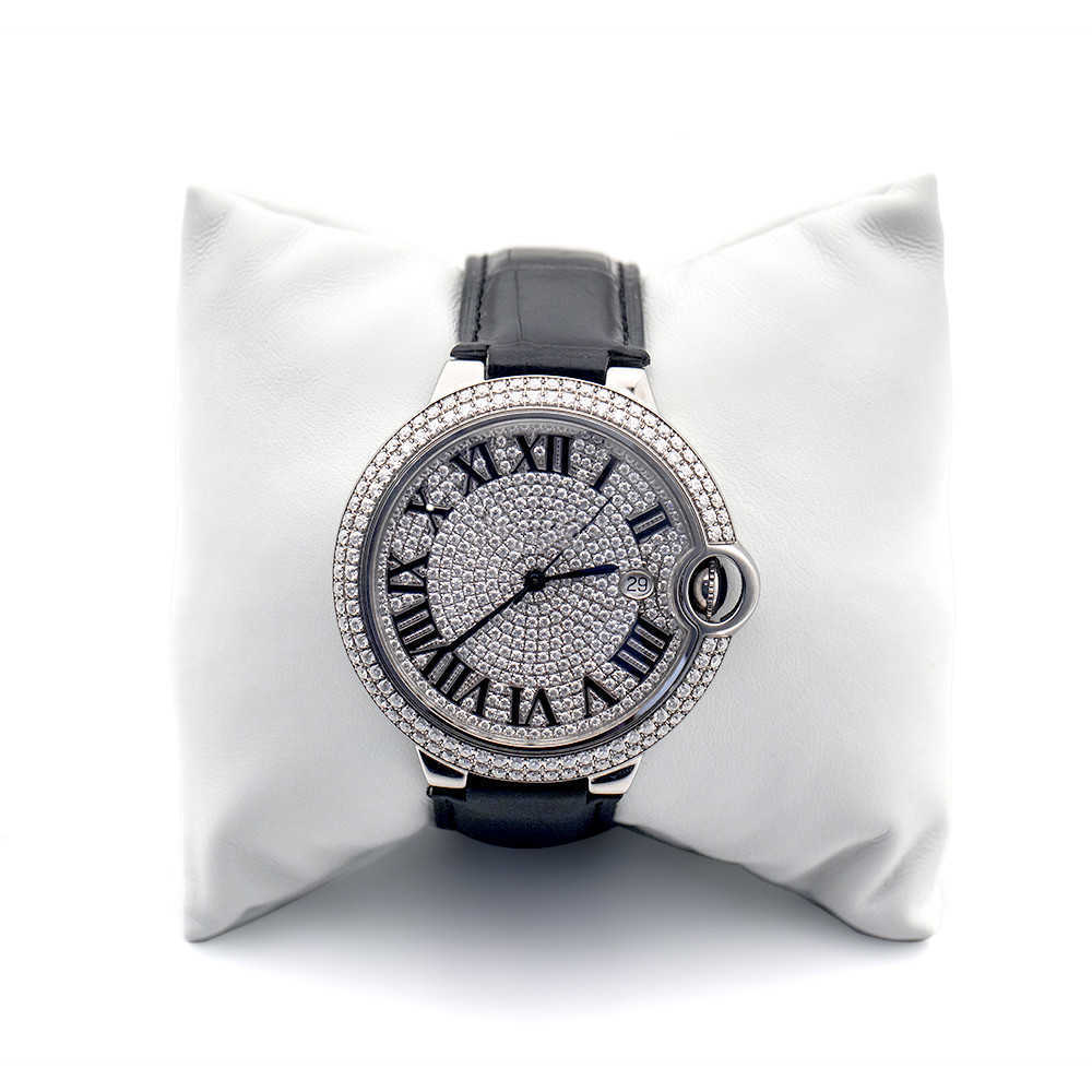 

High Quality Fashion Iced Out WatchesMens Wrist Luxury Round Cut Lab Gr DDGU I5DN, White