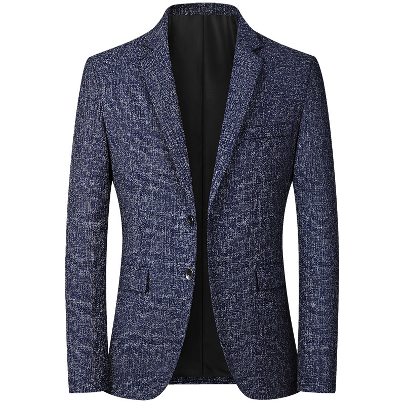 

Men Brand Blazers Fashion Slim Casual Coats Handsome Masculino Business Jackets Suits Striped Men's Blazers Tops, Navy blue