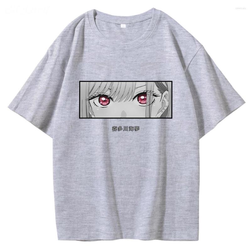 

Men's T Shirts Japanese Anime Graphic Unisex T-shirt Marin Kitagawa Print Casual Male Tees Summer O-Neck Hip Hop Retro Men/Women Shirt, Black