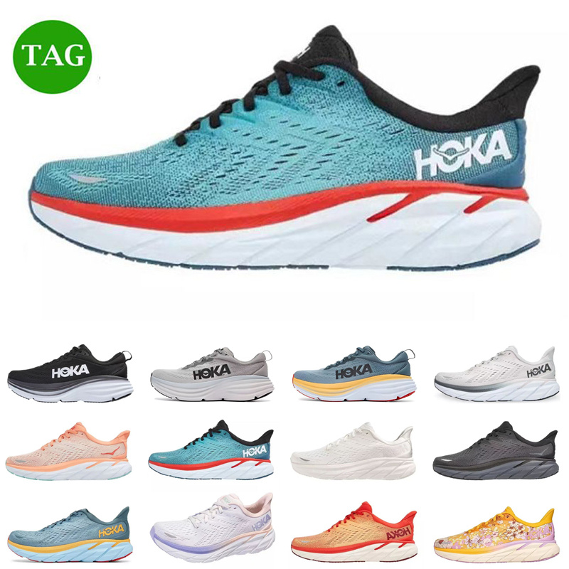 

Classic Hoka Bondi 8 CARBONRunning Shoe Clifton 8 training Sneakers Accepted lifestyle Shock highway Designer hokas Women Men blue white black designer sports, (15)