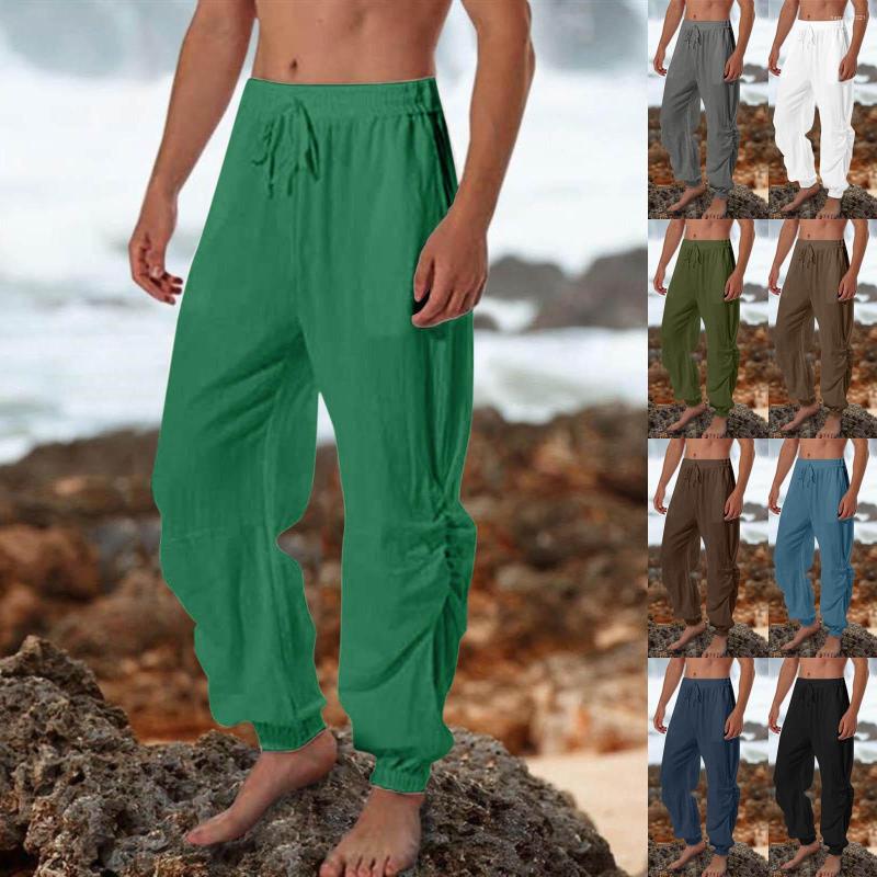 

Men's Pants Male Casual Solid Lateral Fold Loose Drawstring Pocket Splice Pant Trousers House Gift, Navy