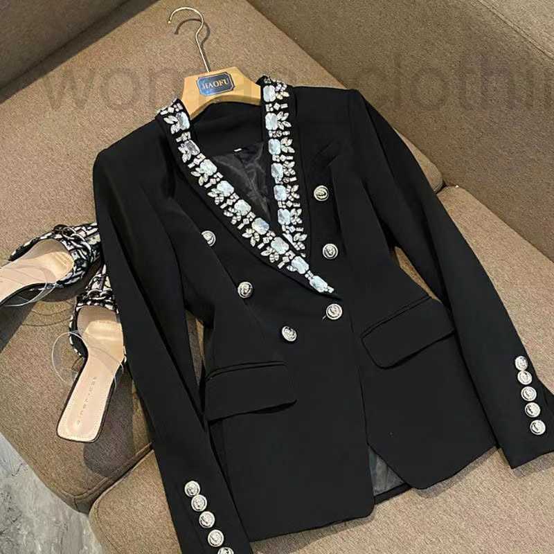 

designer Womens Designer suits retro jacket v-neck suit loose casual long sleeve women s DV37