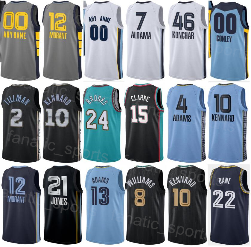 

Printed Men Kids Women Basketball Dillon Brooks Jersey 24 Desmond Bane 22 Jaren Jackson Jr 13 Steven Adams 4 John Konchar 46 Luke Kennard 10 Ja Morant 12 Earned Team, Black