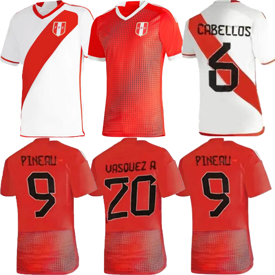

2023-24 Peru Soccer Jerseys LAPADULA LUIS LBERICO PINEAU CUEVAS CARTAGENA TAPIA VALERA AQUINO national team 23 24 football shirt, White