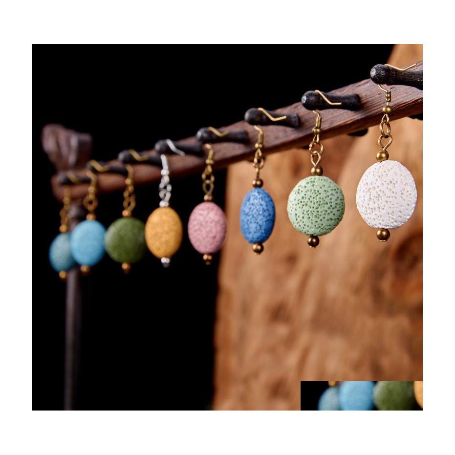 

Charm Bronze Retro Lava Stone Charms Earrings Diy Essential Oil Diffuser Jewelry Women Volcanic Beads Earring Drop Delivery Dhfdu