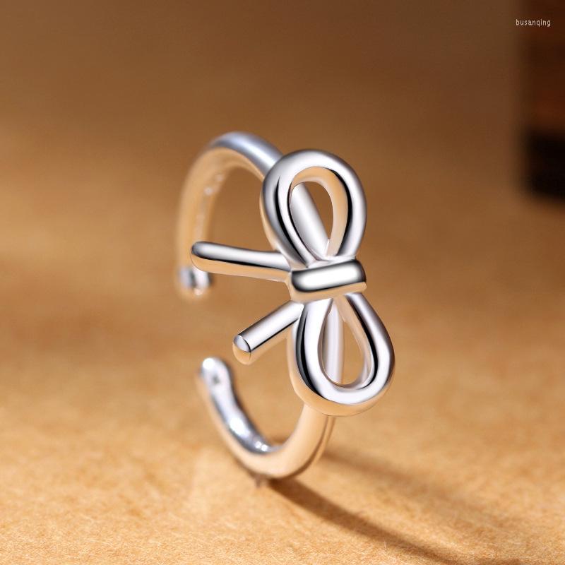 

Wedding Rings DreamySky Real Pure Silver Color Bow For Women Finger Ring Beautiful Jewelry Drop