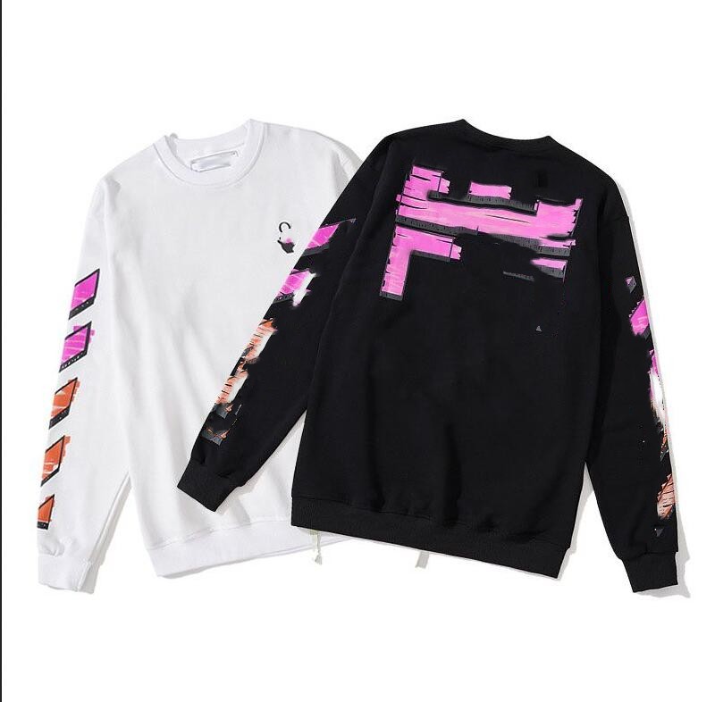 

2022 %60 Off Style Trendy Fashion White&Black Sweater Painted Arrow Crow Stripe Loose Hoodie Men's and Women's Coatjqm1off T-shirts Offs White yyh3, Not sold separately