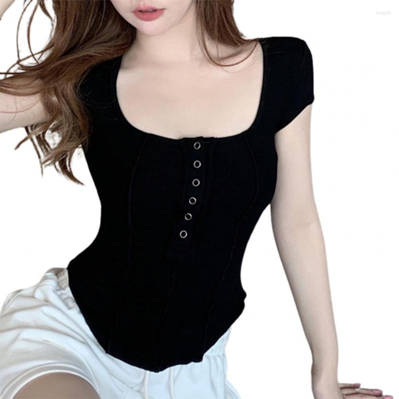 

Women' Blouses Cropped Women Blouse Shirts U Neck Lightweight Irregular Hem Casual Top For Daily Wear Blusas 2023, Sky blue