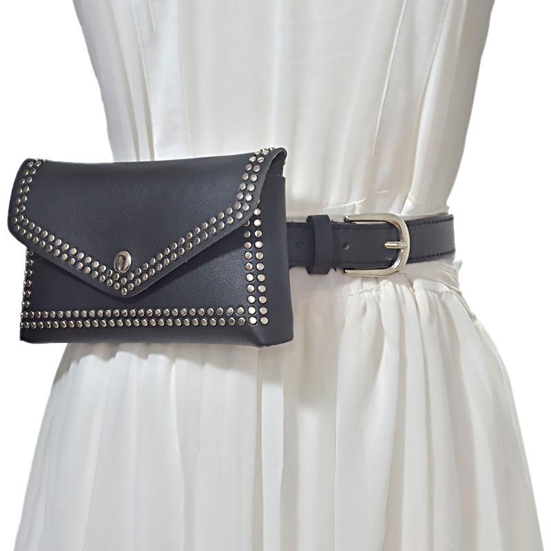 

Belts Casual Camel Rivets PU Leather Small Bag Waistband High Quality Ladies Jeans Belt W/ Fashion Women Accessory Bg-904Belts, White