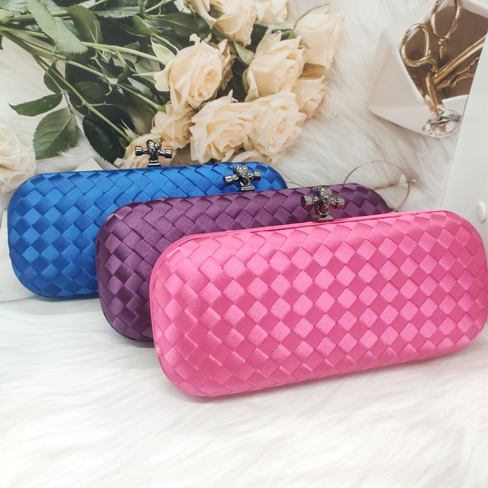 

Evening Bags Chliwini evening bag Fashion Lady Women's Silk Handwoven Handmade Lock Hands Flap Chain Shoulder Dinner Party Clutch 230220, Orange