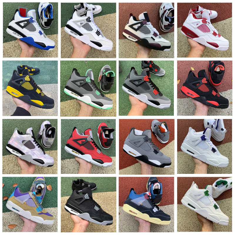 

Jorden 4s Jordens 4 Basketball Shoes Jumpman boot Men Women Military Black Cat Seafoam University Blue Fire Red Thunder Lightning Mens Trainers Outdoor Sneakers, 18