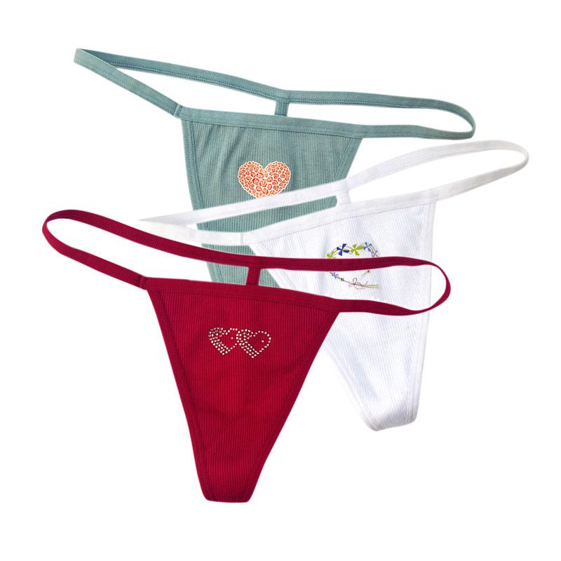

Women's Panties Sexy G-string Cotton Underwear Female Underpant T-Back Pantys Ladies Lingerie -XL Low Rise ThongsWomen's, Red