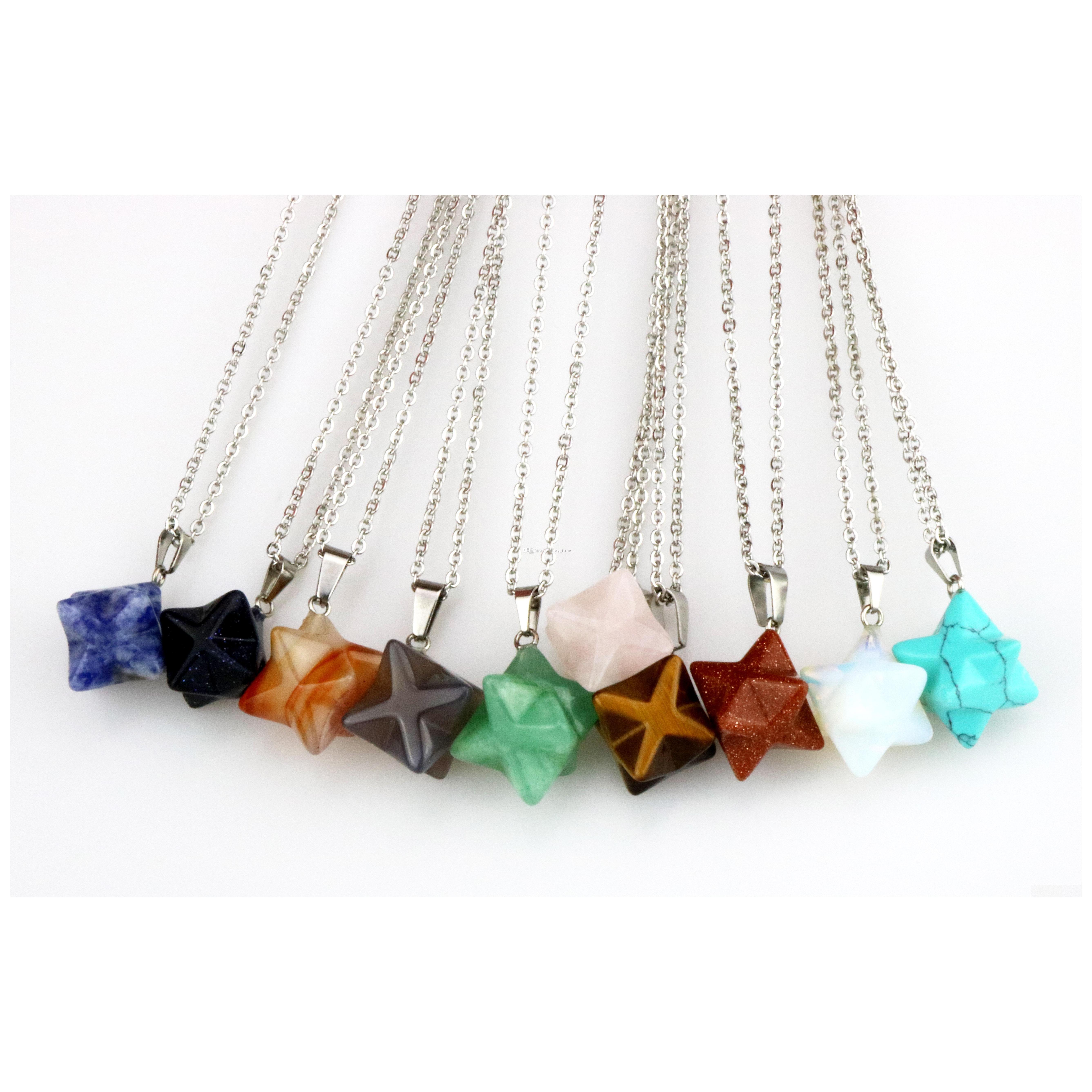 

Pendant Necklaces Bohemian Natural Stone Necklace For Girl Turquoise Opal Pink Crystal Lazi Polyhedral Reiki Drop Delivery Jewelry Pe Dhait