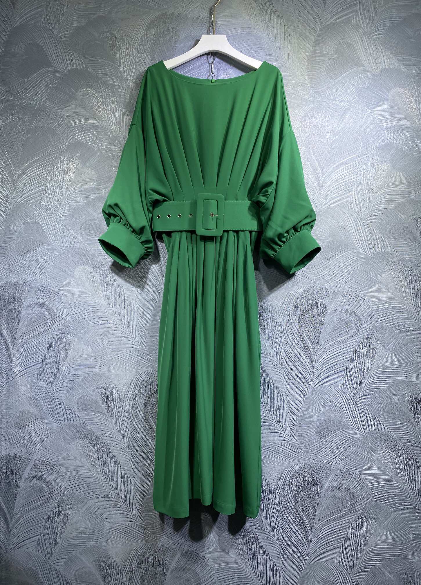 

New long dress round neck plain temperament slim, Customize
