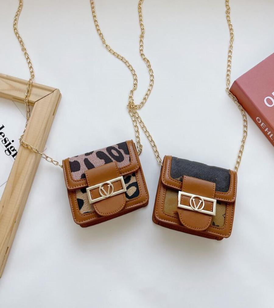 

PU Leather Children Handbag Small Square Shoulder Bags Solid Color Baby Girls Flap Crossbody Bag Kids Leopard Mini Coin Purse Hand7362607, 2#