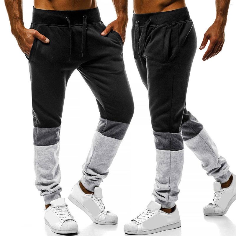 

Men's Pants Men'S Workout & Training Simple Apparel Sports Autumn Patchwork Color Trousers Casual Contrast, Black