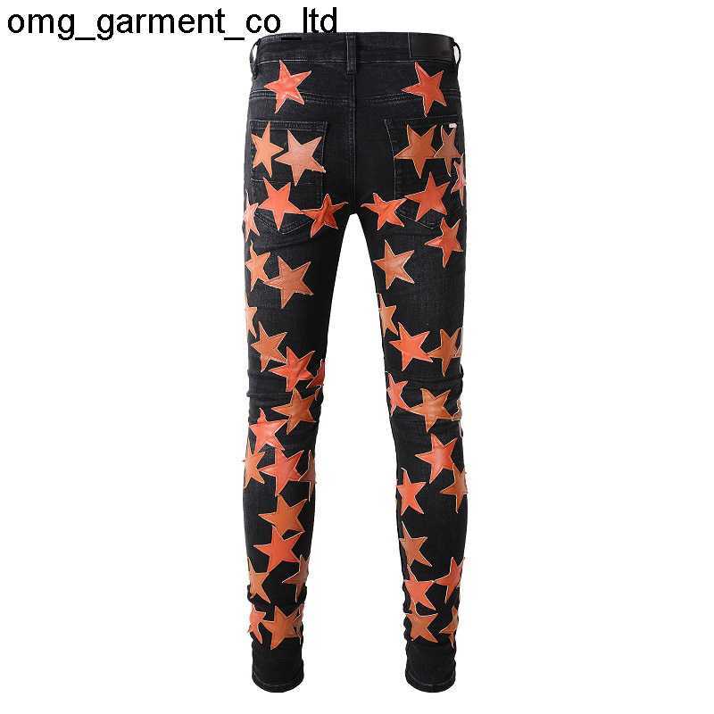 

casual amirly elastic new youth designer fashion men's skinny craft star slim trend brand jeans men's jeans, Black