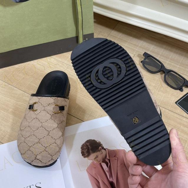 Embroided Scuffs Slippers Wholesale New Fashions Half Slipper Summer Indoor Outdoor Womens Shoes Letter Sandal Tops Quality with Box 34-41