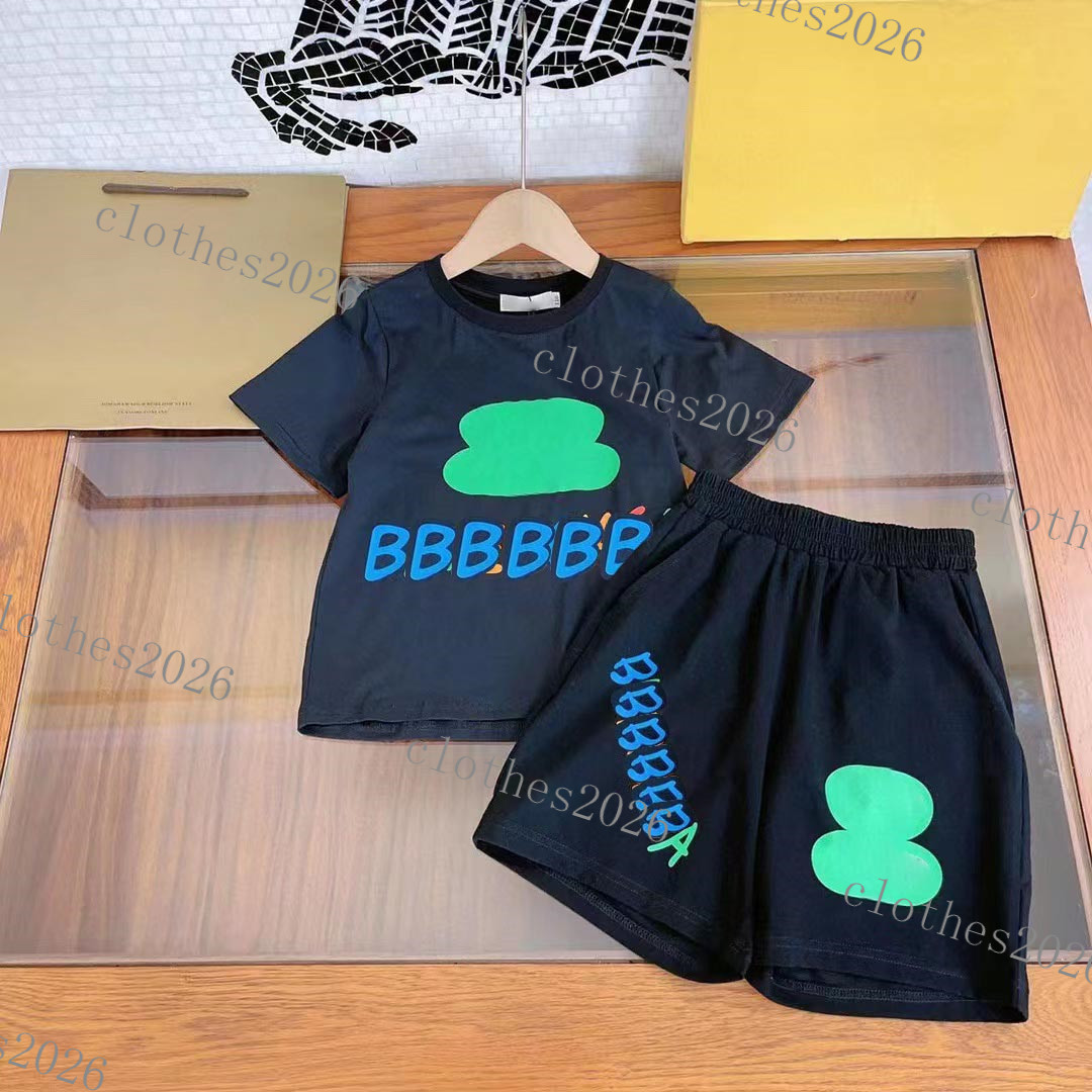 

Kid Clothing Sets letter Pattern Boys Girls Tracksuit Summer Short Sleeve Top Tees And Shorts Sets Luxury Designer T-shirts tops shorts baby Kids Sportsuits 2 colour, 1#