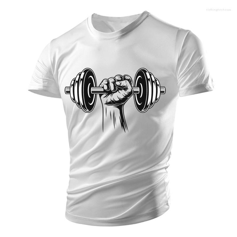 

Men's T Shirts Summer Gym Dumbbell Casual Tough Muscle Men T-shirt 3d Printing Breathable Lightweight Sports Quick Dry Tight Short Sleeve., Yaling-3