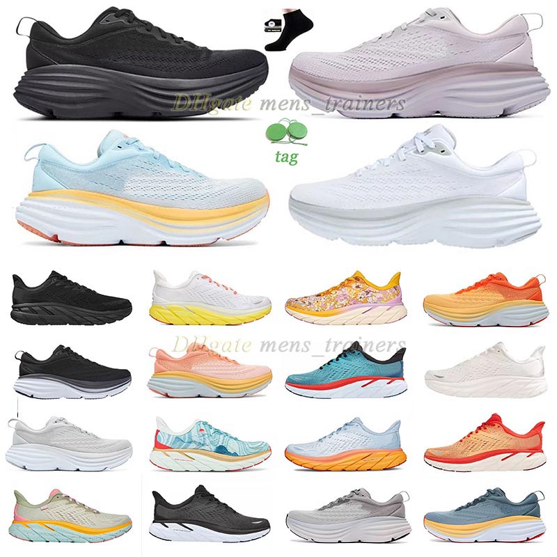 

2023 luxury HOKA bondi 8 Running shoes Women Men Clifton 8 Athletic Shoe Shock Absorbing Road Fashion Sneakers highway climbing online Mens Womens Size 36-45, #4 36-45