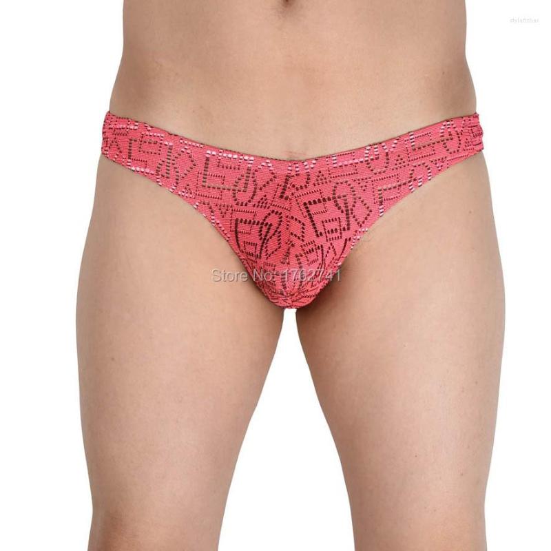 

Underpants Men Hollow Bikini Pattern Briefs Underwear Pouch Mini Brief, Orange