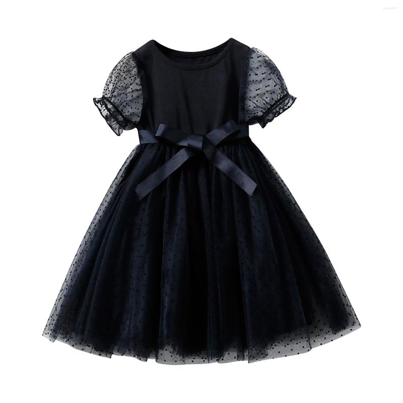 

Girl Dresses Toddler Tulle Tutu Dress Baby Girls Puff Sleeve Mesh Lace Polka Dots Infant Layered Princess For Outdoor Wear, Pink